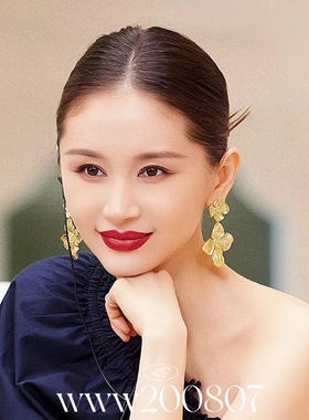欧美高级感夸张花朵耳环复古镀金925银针王子文同款耳夹 个性耳饰
