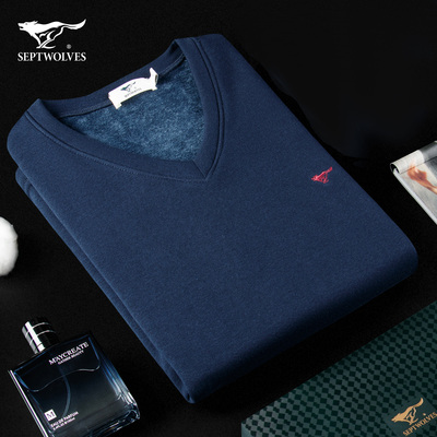 七匹狼加绒男士中老年保暖内衣