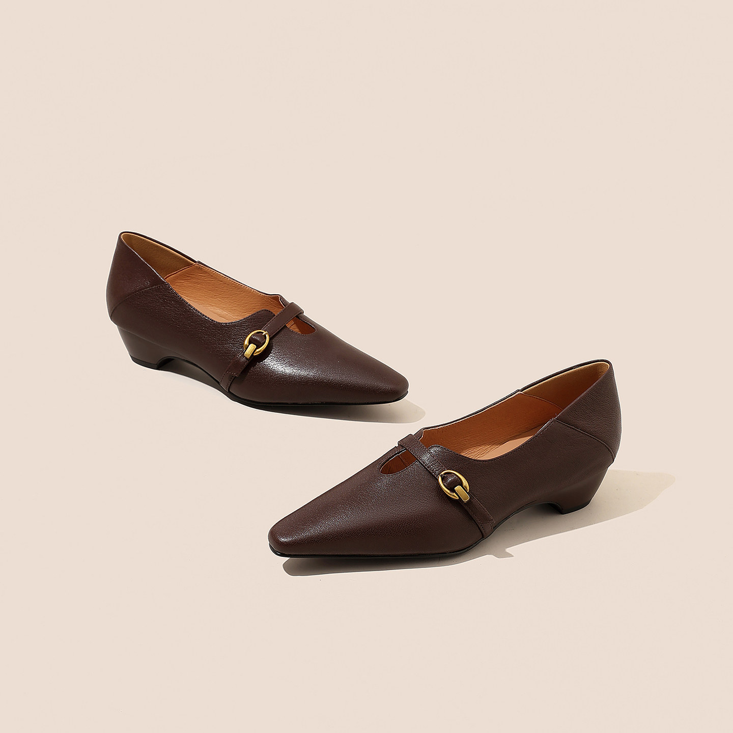 优雅尖头柔软小羊皮玛丽珍鞋女中跟真皮软底通勤小皮鞋深口单鞋女,女鞋,深口单鞋,淘宝优惠券,粉丝福利购,淘宝优惠卷