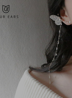 YOUR EARS原创手作超仙女一体式耳骨夹法式蚊香盘耳夹无耳洞长款