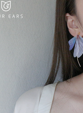 冷淡风耳夹超仙蝴蝶耳环女潮气质韩国个性无耳洞长款小清新少女心