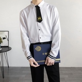 714B/D609P45学院文艺风白衬衫空少衬衣学生团体服班服S-5XL，男装衬衫，星座714B(原C313-1)