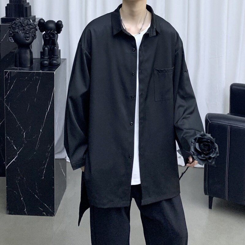 714B/F636P50暗黑港风2025春青少年衬衫衬衣中性宽松日系S-5XL,男装衬衫,星座714B(原C313-1)