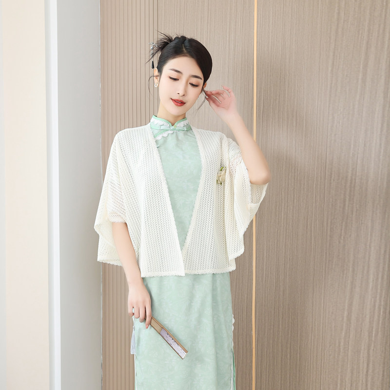搭配旗袍外搭披肩文艺国风开衫薄款外套配裙新中式空调衫防晒外披