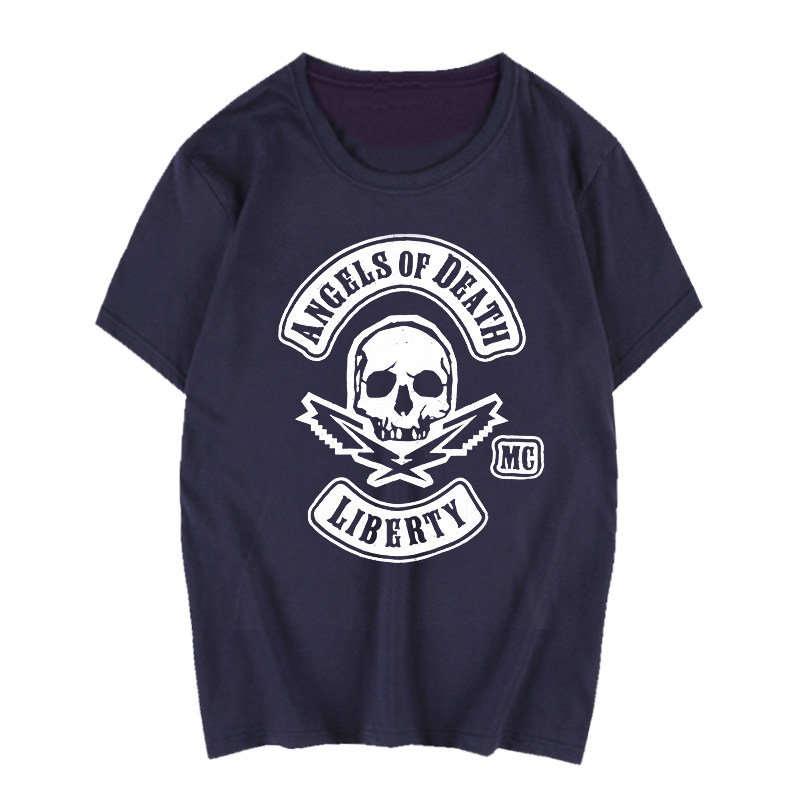 游戏周边骷髅GTA5侠盗猎手T恤男短袖纯棉宽松圆领学生潮男生