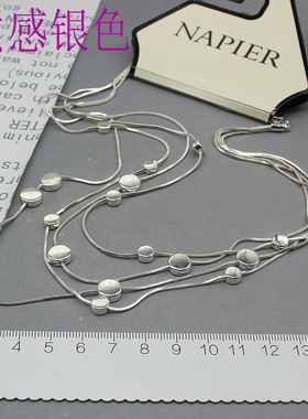 首饰项链金属质感4层铜材女