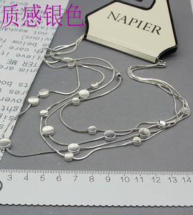 欧美 y单小众 打标 金属质感多层个性4层铜材精致 项链首饰饰品女