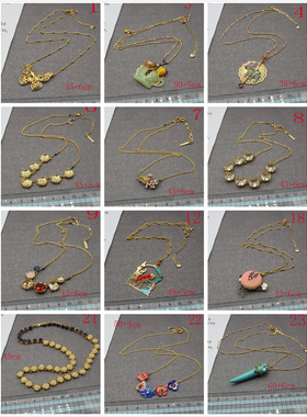 铜材镀真金女个性小众项链水晶