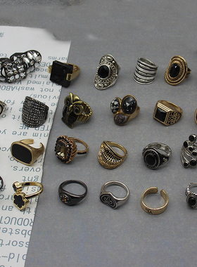 欧美个性典雅黑色系戒指