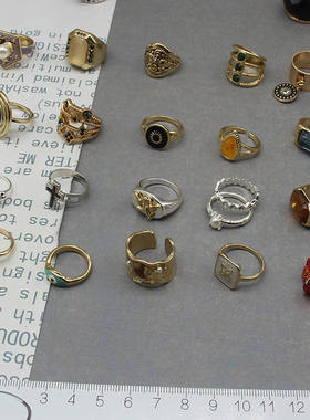 欧美日本小巧戒指珐琅花