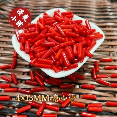 4x13MM瓷红瓷黑长圆管珠 发簪发饰手链diy手工饰品串珠散珠配件
