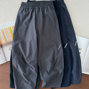 中大童时尚 薄裤 休闲长裤 春夏装 子 男孩弹力透气运动裤 男童速干裤