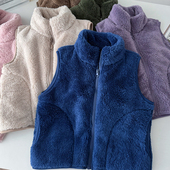 25新品 秋冬男女童拉链加绒马甲中大童加厚背心坎肩保暖 柔软亲子