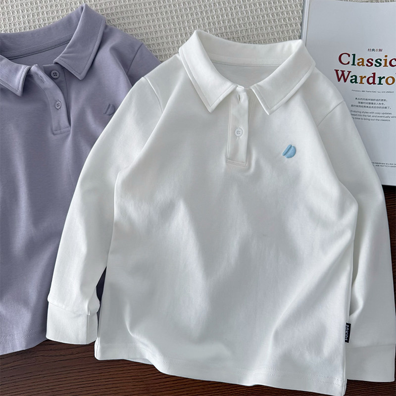 100%纯棉~男童全棉长袖POLO衫中大童翻领T恤白色校服上衣打底衫,童装/婴儿装/亲子装,T恤,淘宝优惠券,粉丝福利购,淘宝优惠卷