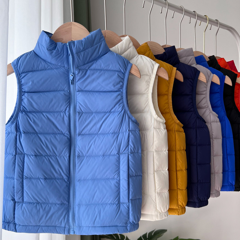 儿童白鸭绒羽绒马甲男童保暖背心中大童宝宝立领拉链坎肩轻薄马夹,童装/婴儿装/亲子装,羽绒马甲,淘宝优惠券,粉丝福利购,淘宝优惠卷