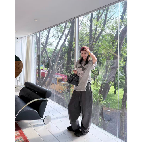 PEACHZHOU 新疆长绒棉阿童木T恤宽松圆领卡通印花女短袖减龄轻薄