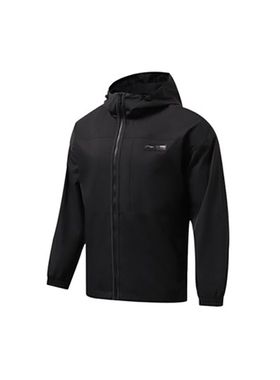 李宁正品2023年春季新款男运动休闲连帽上装风衣黑色AFDT535-1/2