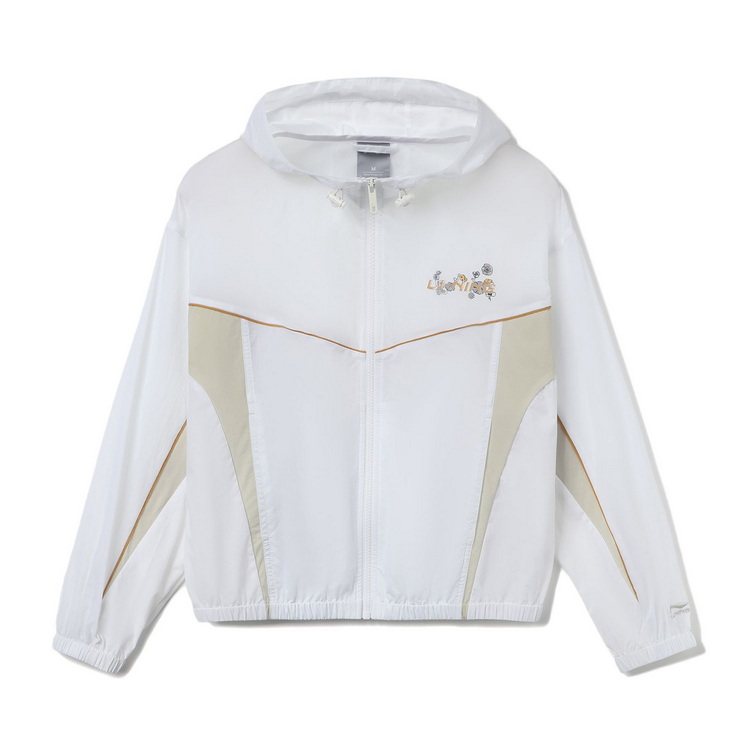 李宁正品2021秋女运动休闲防风连帽拉链上装风衣AFDR324-1/5/4