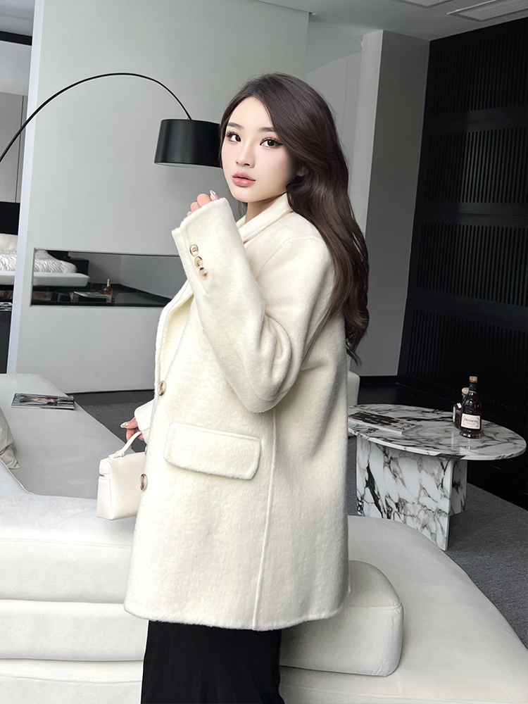 Miss Duan's slightly chubby MM2024 new small man high-end double-faced cashmere coat women's woolen jacket mid-length