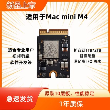 Mac mini M4原装板扩容1TB 2TB硬盘直接替换 SSD 10层板