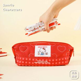 三丽鸥正版授权Hello Kitty笔袋学生拉链文具盒可爱卡通收纳包萌
