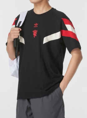 adidas/阿迪达斯 三叶草男美式复古宽松休闲运动短袖T恤IS6519