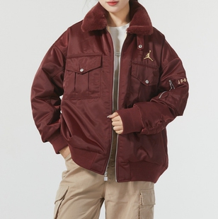 Nike/耐克正品女款秋冬龙年限定休闲飞行夹克外套棉服 FZ6449-619