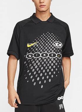 NIKE耐克男装 潮流时尚印花透气休闲翻领短袖T恤IH4973-010