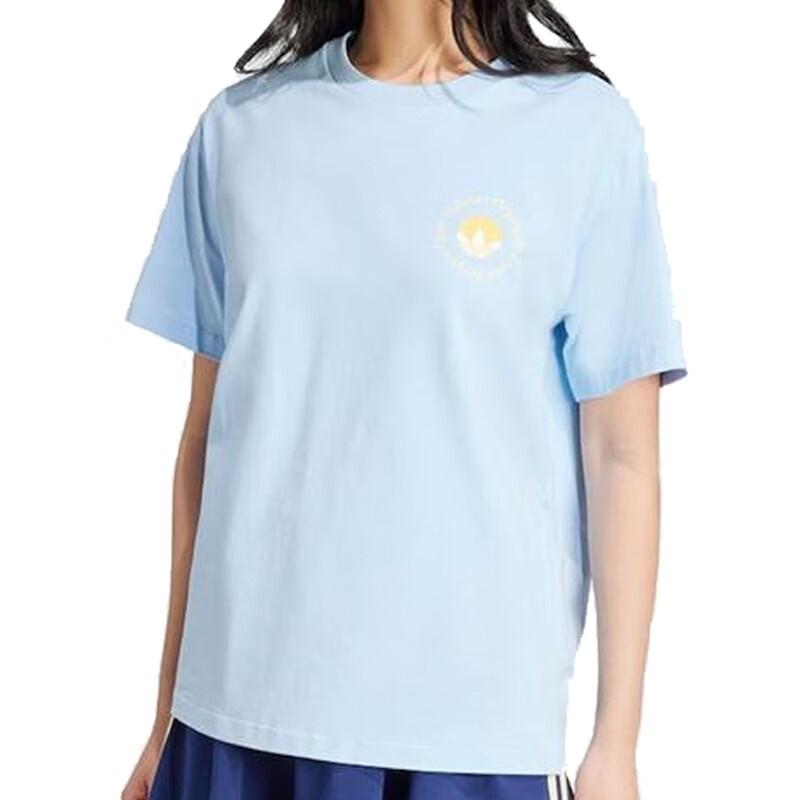 阿迪达斯女罗纹休闲短袖运动T恤