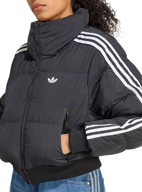 adidas阿迪三叶草女装 时尚潮流舒适休闲短款运动棉衣JX2970