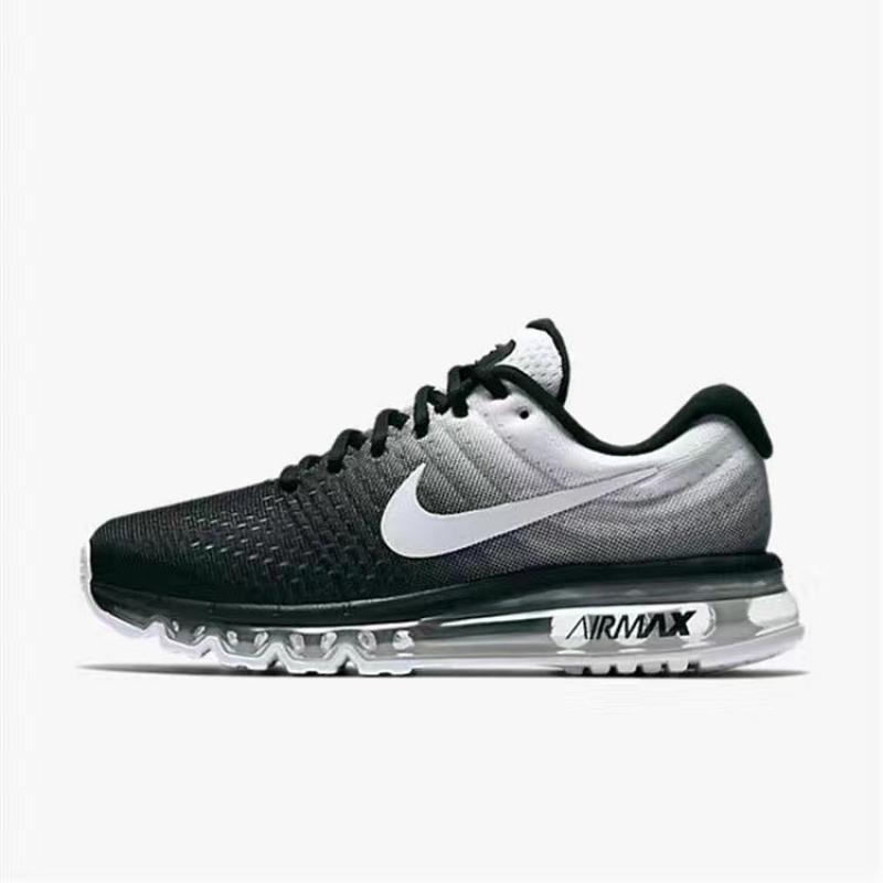 Nike耐克男女Air Max全掌气垫黑银网面透气缓震运动跑步鞋 849559