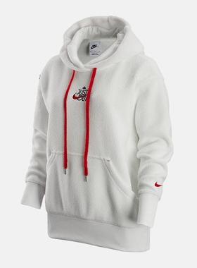 耐克Nike 女子摇粒绒兔年新年款保暖运动连帽套头卫衣 FD4068-121