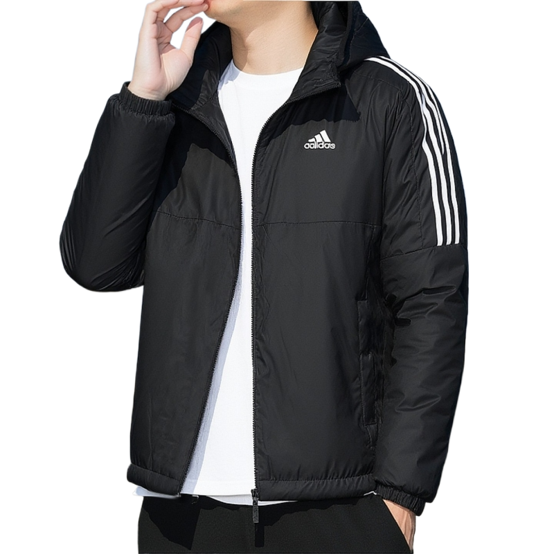 阿迪达斯男运动休闲连帽棉衣外套