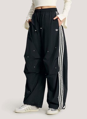 adidas阿迪三叶草女裤 时尚舒适宽松休闲梭织长裤KS2865 KS2866