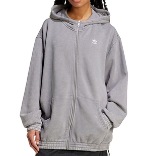 Adidas阿迪达斯三叶草女装 运动休闲连帽夹克外套IY8039 JD0054