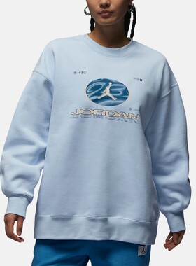 Nike耐克女装 时尚印花宽松休闲针织套头衫卫衣FV4021-423