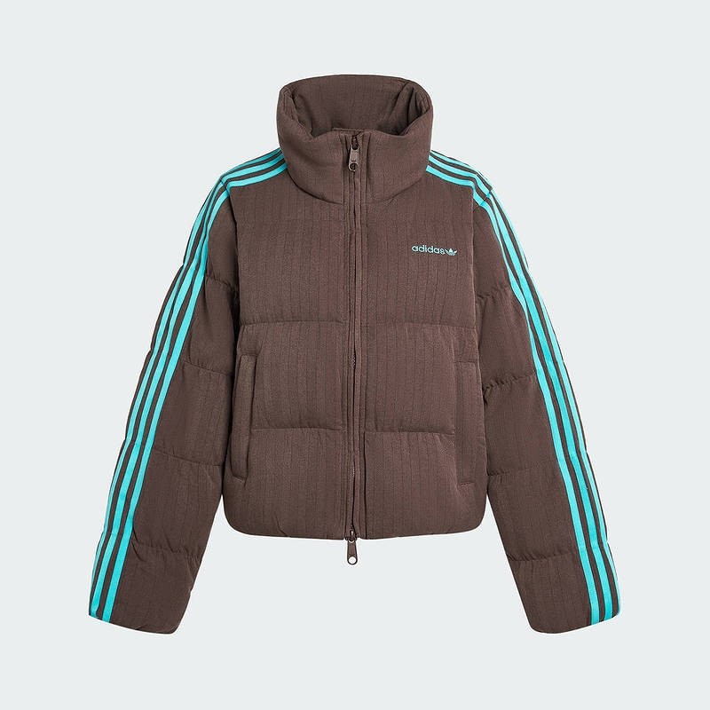 阿迪三叶草女装立领保暖羽绒服