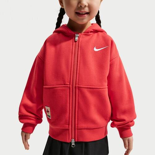 耐克婴幼童加绒保暖开衫连帽卫衣