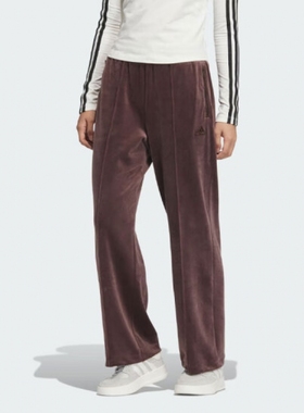 adidas阿迪达斯 女裤新款运动休闲舒适松紧抓绒长裤JX6844