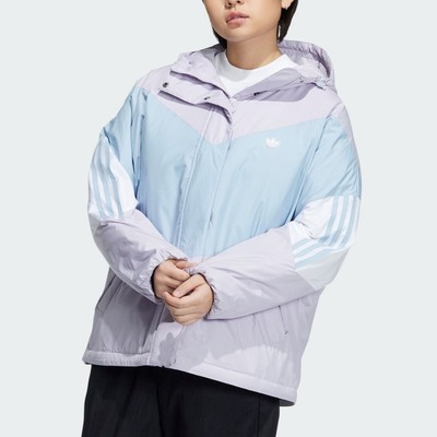 阿迪三叶草时尚拼色羽绒服