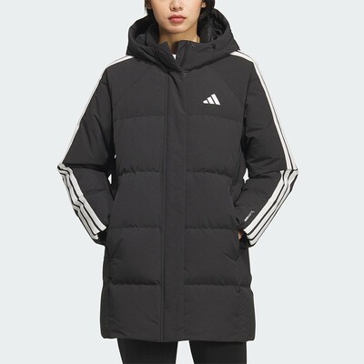 阿迪经典舒适中长款运动羽绒服