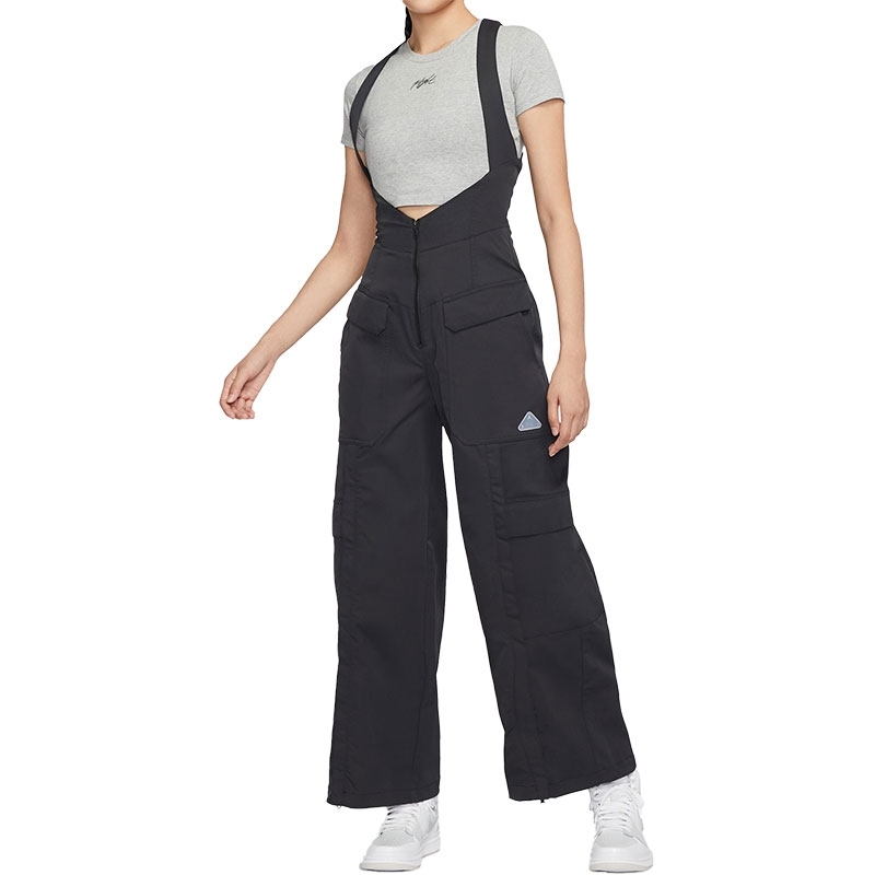 耐克女运动阔腿背带长裤