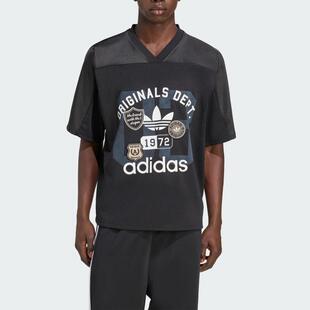 Adidas三叶草男装 足球运动休闲V领短袖T恤 KD6252 KD6251 IY4857