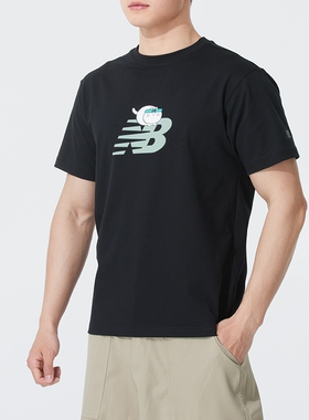 New Balance新百伦男女装 运动休闲圆领短袖T恤 AMT52340-BK