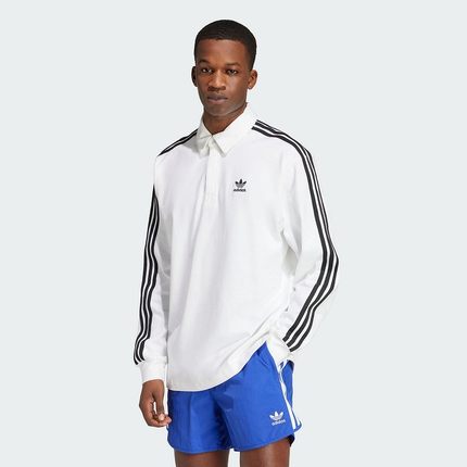 adidas三叶草男装 时尚舒适运动休闲翻领长袖T恤IZ2459 JN0253