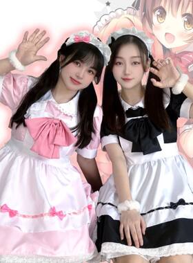 日系可爱女仆装蝴蝶结女佣洛丽塔爱丽丝连衣裙cosplay角色扮演服