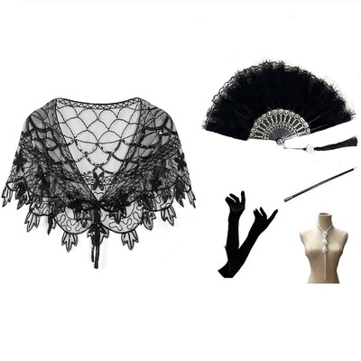 新款1920s宴会晚礼服小坎肩 亚马逊亮片短披肩欧美复古