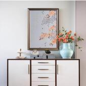 四合手绘画绿城西溪诚园客户量身定制棣棠花开 玄关手绘花卉油画