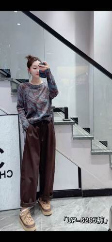 宜语析UP6205大码直筒裤女胖mm男友裤弯刀裤子200斤女装新款秋冬
