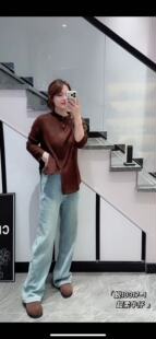 蜕变日记10317大码加绒牛仔裤女胖MM直筒裤阔腿裤子200斤女装新款